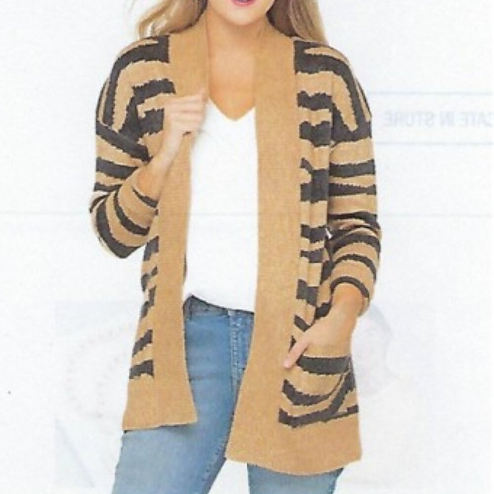 Ricki's Zebra Pattern Open Cardigan - Picture 4 of 7